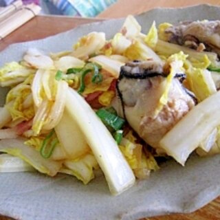 牡蠣とベーコン白菜葱焼き